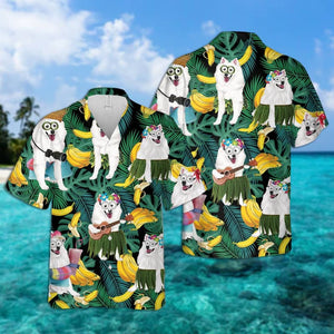 American Eskimo Summer Leaves Hawaiian Shirt 2