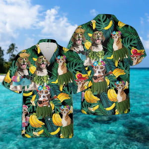 Beagle Summer Leaves Hawaiian Shirt 2