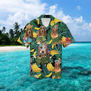 Bloodhound Summer Leaves Hawaiian Shirt 2