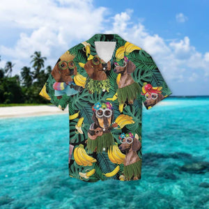 Dachshund Summer Leaves Hawaiian Shirt 2