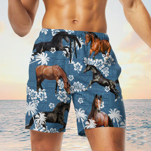 horse Blue Tribal Shorts